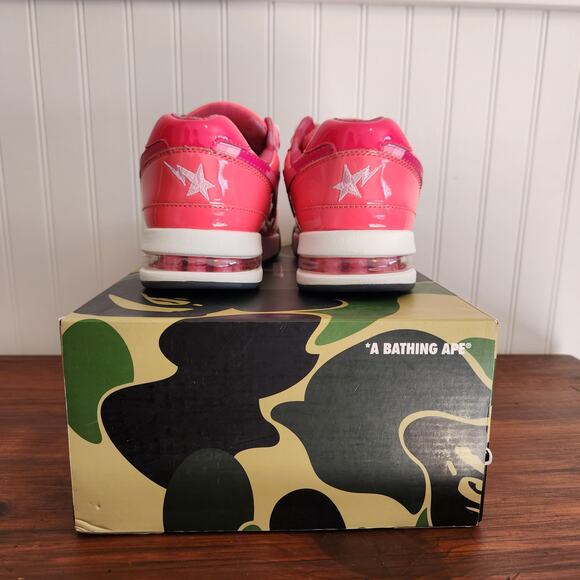 BRAND NEW - DISCONTINUED- A Bathing Ape Bape Road Sta patent leather pink (AA15) - Picture 3 of 12